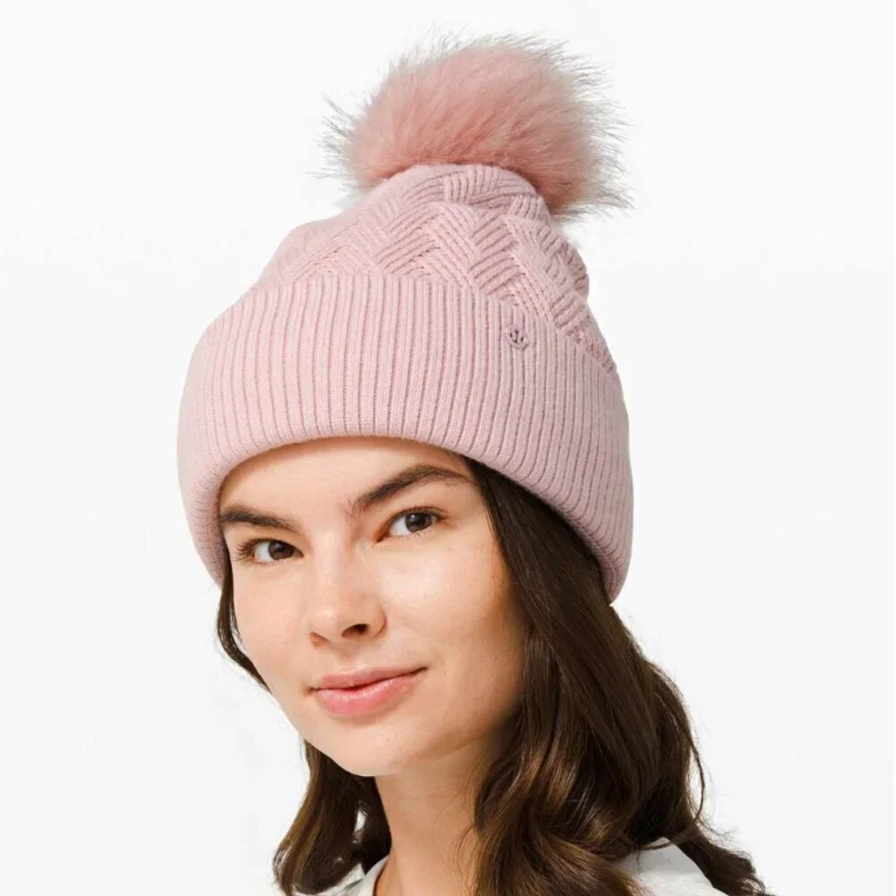 Lululemon Sherpa Weave Pom Beanie Porcelain Pink